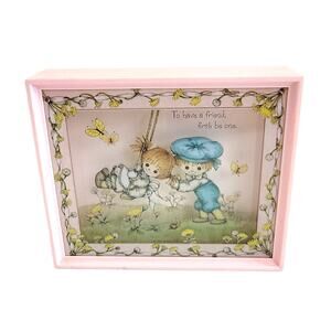 Vintage Hallmark Scene Setters Friendship Framed 3D Wall Hanging Decor 5.5"x4.5"